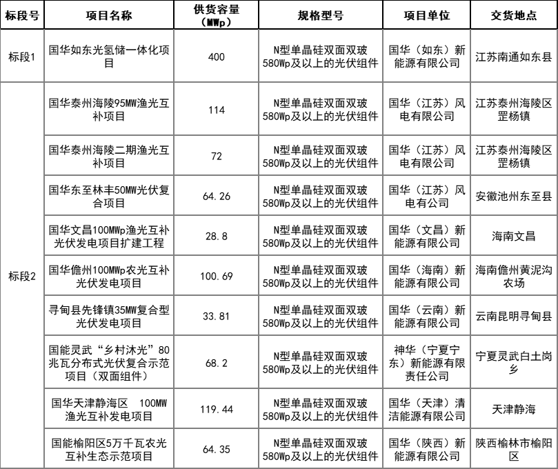 1GW！國華投資發(fā)布2024年第一批N型組件集采訂單
